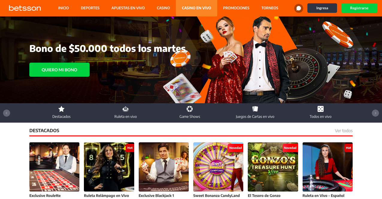 Betsson Casino en vivo