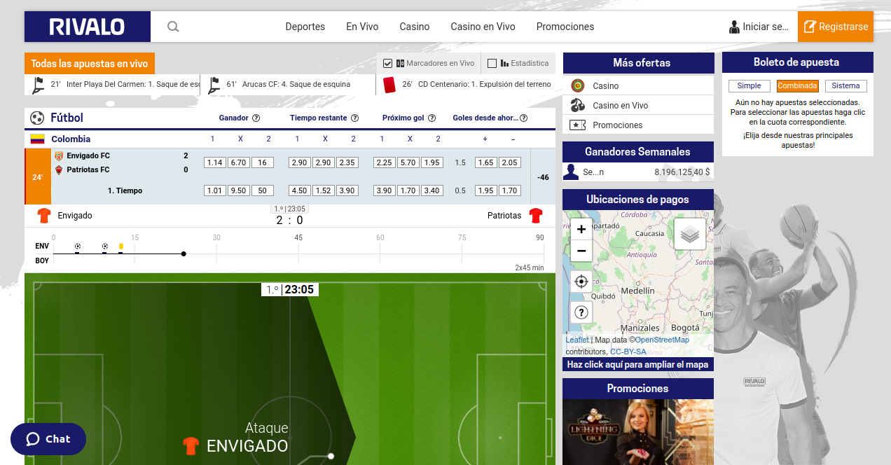 Rivalo apuestas en vivo