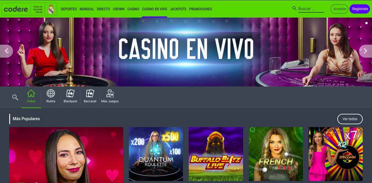 Codere Casino en vivo
